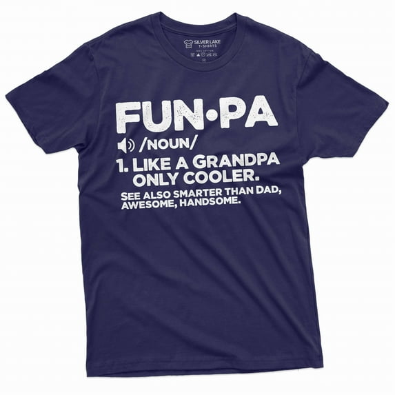 Men's Funpa Funny Grandpa Father's day T-shirt Grandfather Funny Pops Pop-pop gift Tee shirt (X-Large Navy Blue)