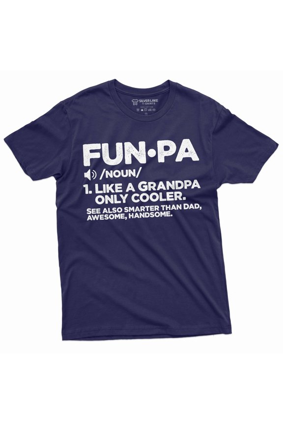 Men's Funpa Funny Grandpa Father's day T-shirt Grandfather Funny Pops Pop-pop gift Tee shirt (X-Large Navy Blue)