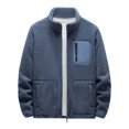 thumbnail image 1 of Men's Fuzzy Fleece Jacket Plus Size Sherpa Lined Soft Polar Casual Jacket Outerwear Long Sleeve Full Zipper Coat, 1 of 6