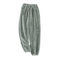 thumbnail image 1 of Men's Fuzzy Pajama Pants Baggy Plus Size Comfort Warm Nightwear Sleepwear Plush Sweatpants with Pockets Homewear, 1 of 3