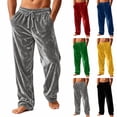 thumbnail image 1 of Men's Fuzzy Plush Pajama Pants, Fleece Fluffy Pj Pants for Men, Warm Winter Cozy Lounge Sleepwear Bottoms, 1 of 8