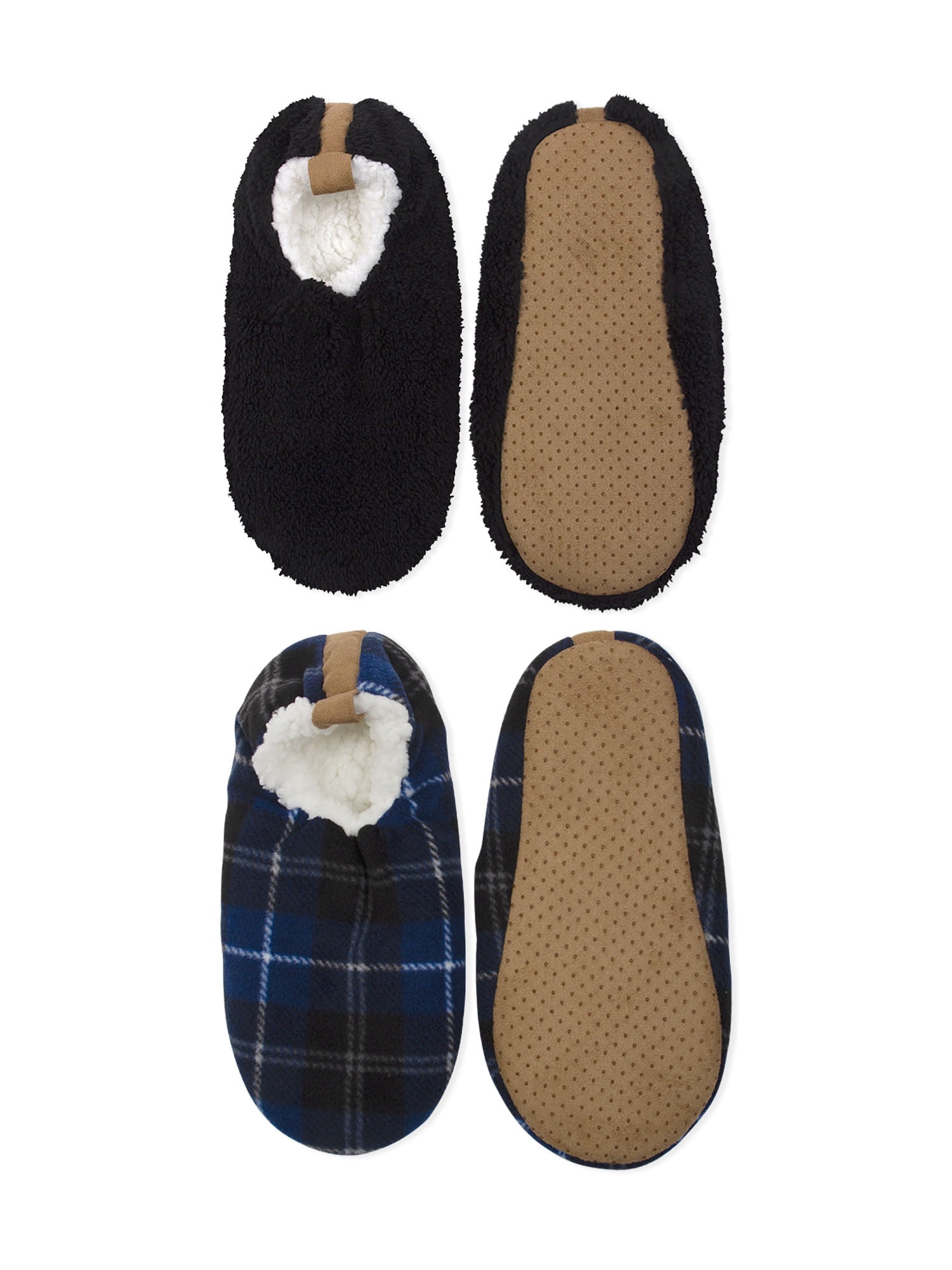 Men's Fuzzy Slipper Socks, 2 pack