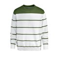 thumbnail image 1 of Men's Fuzzy Winter Sweaters Casual Gradient Long Sleeve Tops Crew Neck Sweater for Everyday Wear Green M, 1 of 3