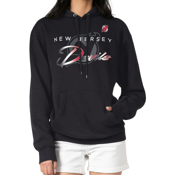 Men's G-III 4Her by Carl Banks Black New Jersey Devils Shadow Logo Fleece Pullover Hoodie