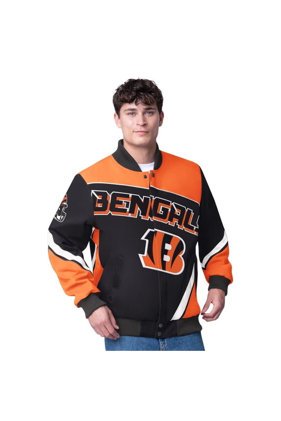 Men's G-III Extreme Black Cincinnati Bengals Maximum Racing Full-Snap Jacket