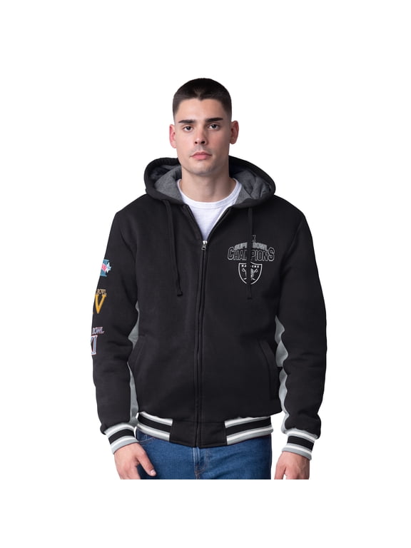 Men's G-III Extreme Black Las Vegas Raiders No Huddle Commemorative Full-Zip Hoodie Jacket