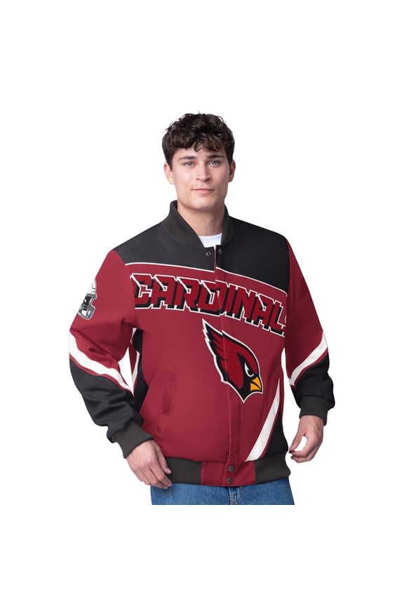 Men's G-III Extreme Cardinal Arizona Cardinals Maximum Racing Full-Snap Jacket