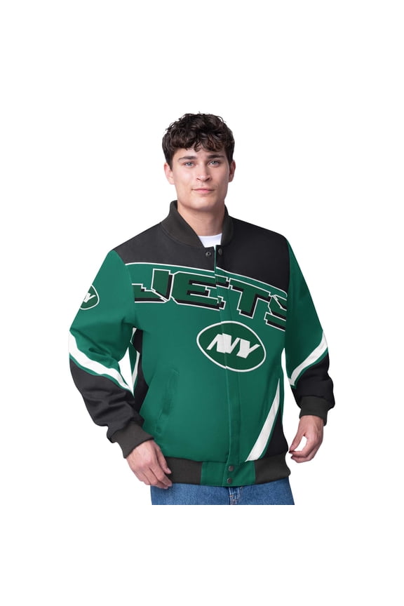 Men's G-III Extreme Green New York Jets Maximum Racing Full-Snap Jacket