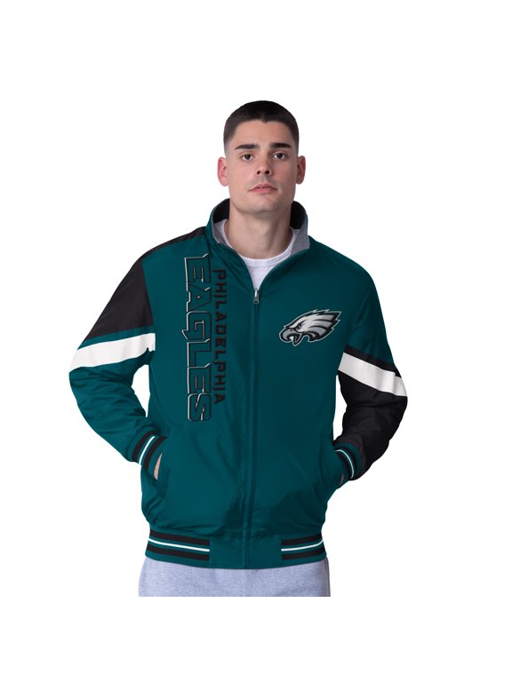 Men's G-III Extreme Midnight Green Philadelphia Eagles Strong Arm Reversible Full-Zip Jacket