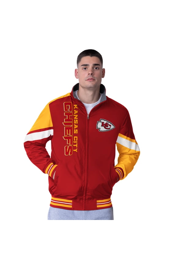 Men's G-III Extreme Red/Heather Gray Kansas City Chiefs Strong Arm Reversible Full-Zip Jacket