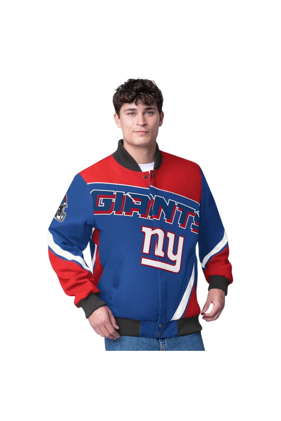 Men's G-III Extreme Royal New York Giants Maximum Racing Full-Snap Jacket