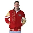 thumbnail image 1 of Men's G-III Extreme Scarlet/Heather Gray San Francisco 49ers Strong Arm Reversible Full-Zip Jacket, 1 of 4