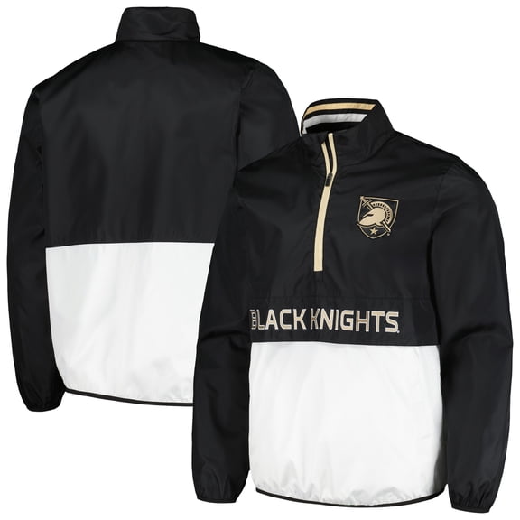 Men's G-III Sports by Carl Banks Black Army Black Knights Cornerman-Half-Zip Top