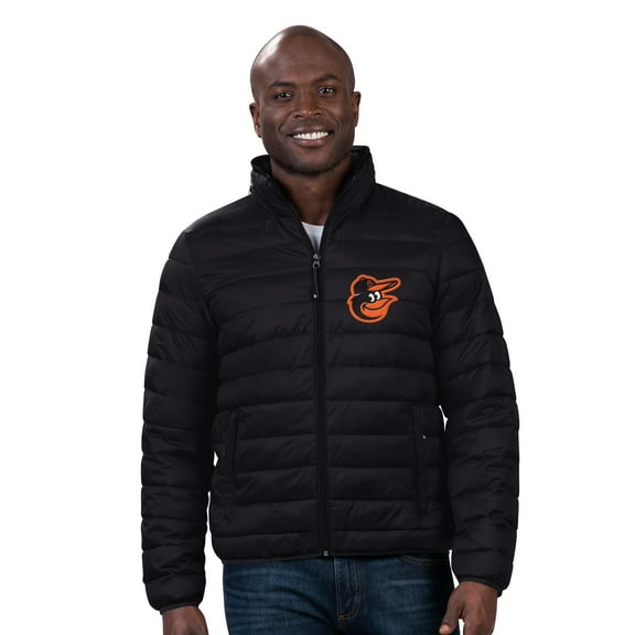 Men's G-III Sports by Carl Banks Black Baltimore Orioles Packable Neck Pillow Full-Zip Puffer Jacket