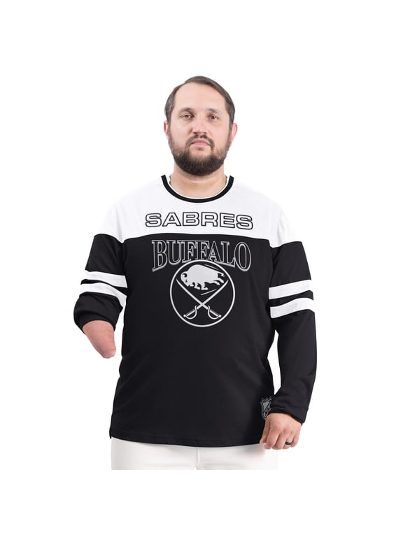 Men's G-III Sports by Carl Banks Black Buffalo Sabres Adaptive Wear Outlast Durene Long-Sleeve T-Shirt