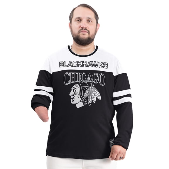 Men's G-III Sports by Carl Banks Black Chicago Blackhawks Adaptive Wear Outlast Durene Long-Sleeve T-Shirt