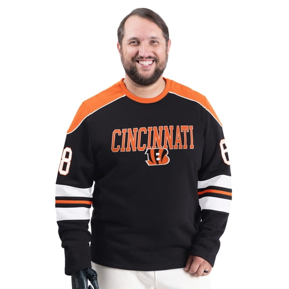 Men's G-III Sports by Carl Banks Black Cincinnati Bengals Adaptive Lord Stanley Crewneck Sweatshirt