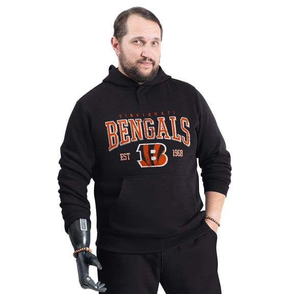 Men's G-III Sports by Carl Banks Black Cincinnati Bengals Adaptive Team Spirit Graphic Fleece Pullover Hoodie