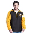 thumbnail image 1 of Men's G-III Sports by Carl Banks Black/Gold Pittsburgh Penguins Lateral Half-Zip Hoodie Jacket, 1 of 2