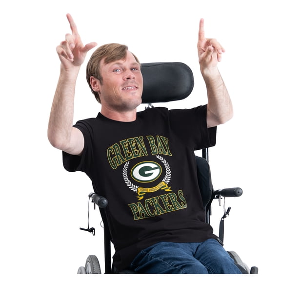 Men's G-III Sports by Carl Banks Black Green Bay Packers Team Laurel Adaptive T-Shirt