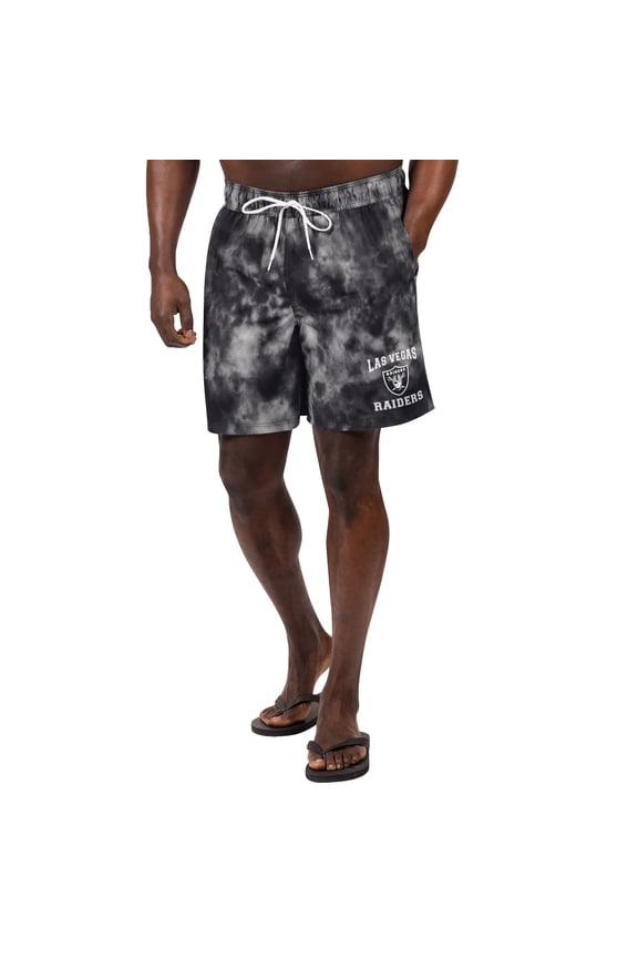 Men's G-III Sports by Carl Banks Black Las Vegas Raiders Change Up Volley Swim Trunks