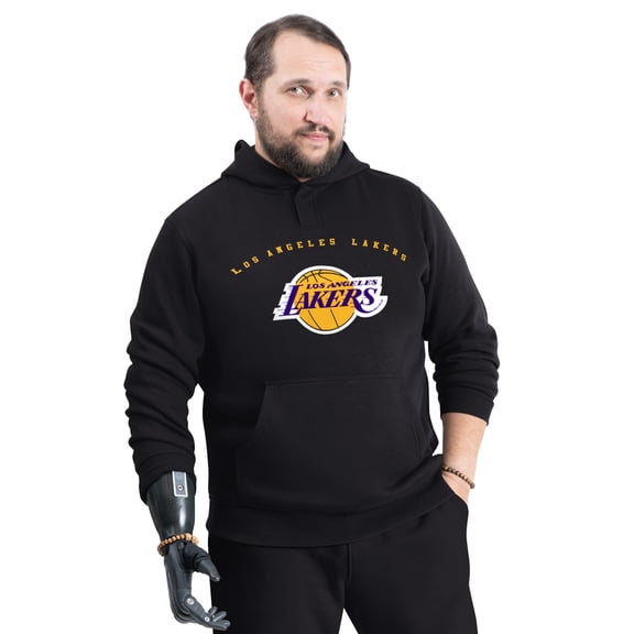 Men's G-III Sports by Carl Banks Black Los Angeles Lakers Adaptive Team Arc Fleece Hoodie