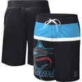thumbnail image 1 of Men's G-III Sports by Carl Banks Black Miami Marlins Sea Wind Swim Shorts, 1 of 3