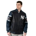 thumbnail image 1 of Men's G-III Sports by Carl Banks Black New York Yankees Leather Varsity Jacket, 1 of 2
