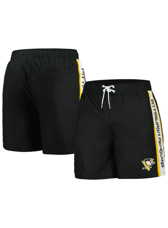 Men's G-III Sports by Carl Banks Black Pittsburgh Penguins Streamline Volley Swim Trunks
