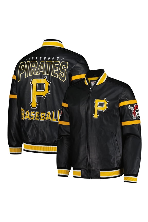 Men's G-III Sports by Carl Banks Black Pittsburgh Pirates Full-Zip Leather Varsity Jacket