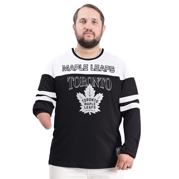 Men's G-III Sports by Carl Banks Black Toronto Maple Leafs Adaptive Wear Outlast Durene Long-Sleeve T-Shirt