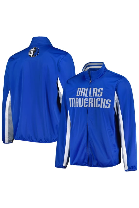Men's G-III Sports by Carl Banks Blue Dallas Mavericks Contender Wordmark Full-Zip Track Jacket