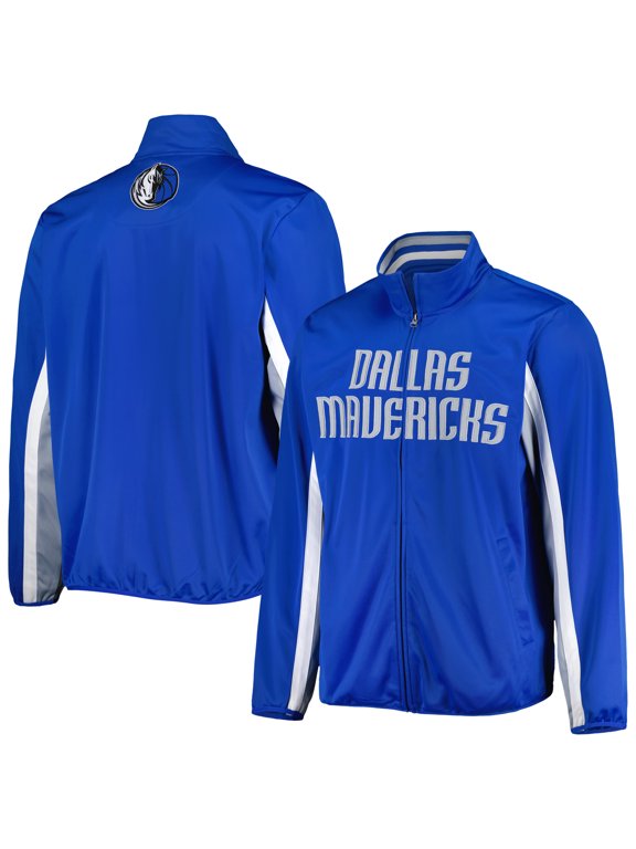 Men's G-III Sports by Carl Banks Blue Dallas Mavericks Contender Wordmark Full-Zip Track Jacket