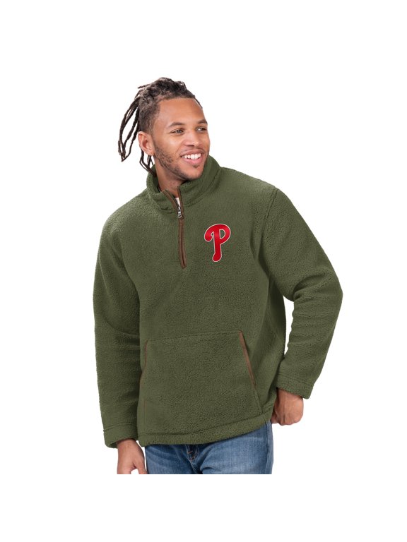 Men's-G-III Sports by Carl Banks Hunter Green Philadelphia Phillies Everest Fleece Quarter-Zip Jacket