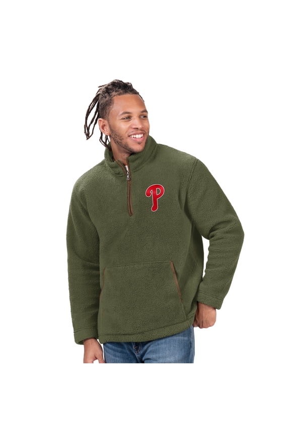 Men's-G-III Sports by Carl Banks  Hunter Green Philadelphia Phillies Everest Fleece Quarter-Zip Jacket