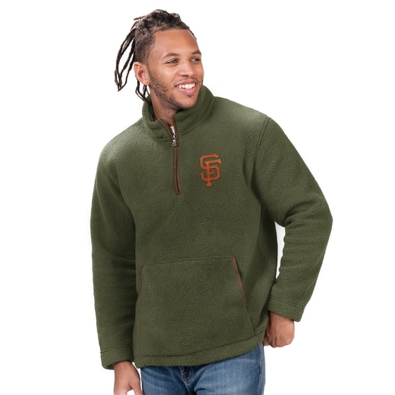 Men's-G-III Sports by Carl Banks  Hunter Green San Francisco Giants Everest Fleece Quarter-Zip Jacket