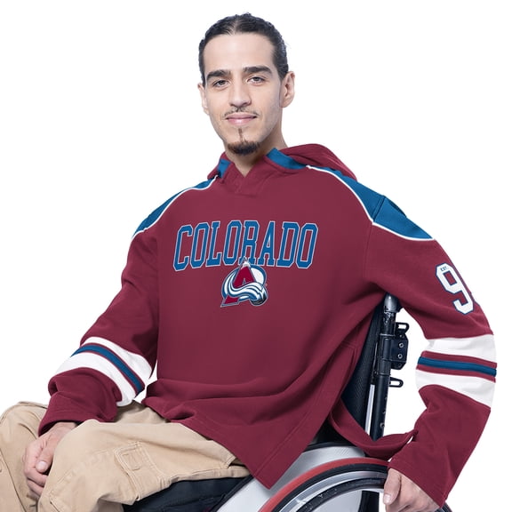 Men's G-III Sports by Carl Banks  Burgundy Colorado Avalanche Adaptive Wear Lord Stanley Hooded Long Sleeve Sweatshirt