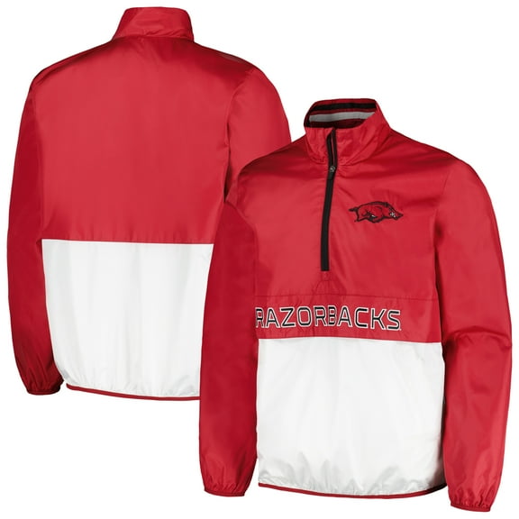 Men's G-III Sports by Carl Banks Cardinal Arkansas Razorbacks Cornerman-Half-Zip Top