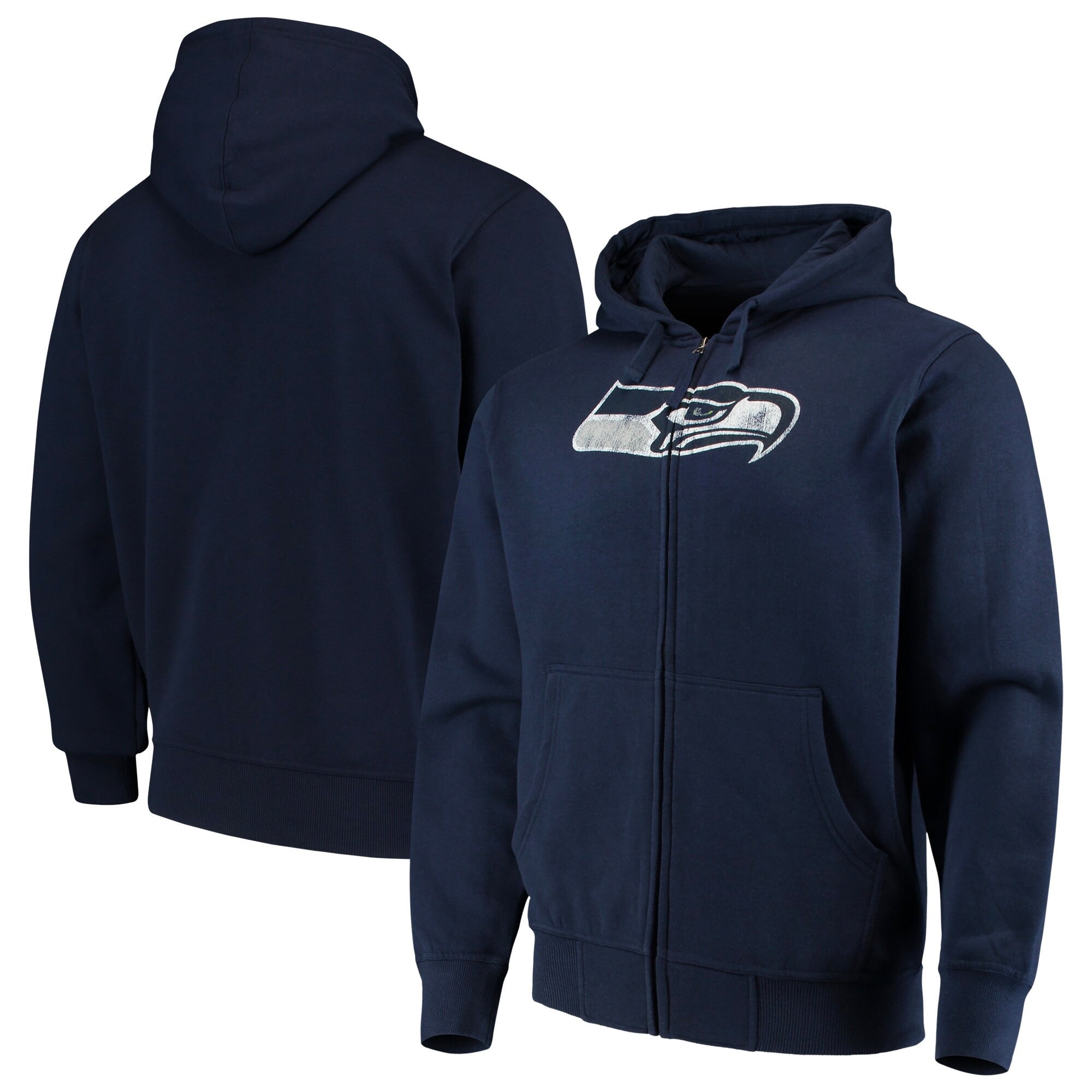 Officially Licensed NFL Men's Seattle Seahawks Navy Full-Zip