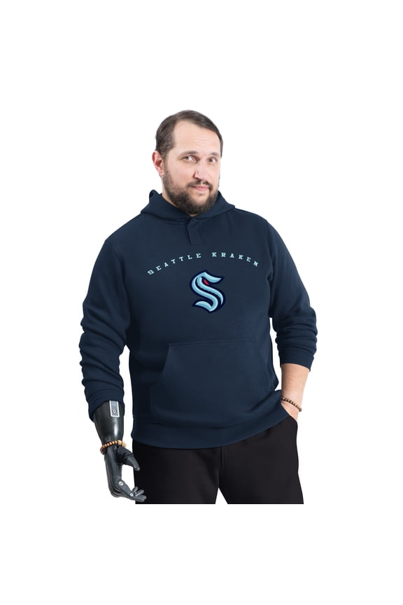 Men's G-III Sports by Carl Banks Deep Sea Blue Seattle Kraken Adaptive Classic Team Arc Fleece Hoodie
