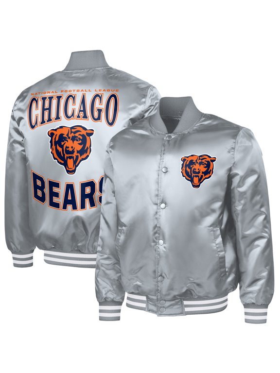 Men's G-III Sports by Carl Banks Gray Chicago Bears Adaptive Full-Snap Varsity Jacket