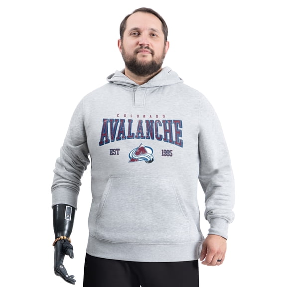 Men's G-III Sports by Carl Banks Gray Colorado Avalanche Adaptive Classic Team Spirit Fleece Hoodie