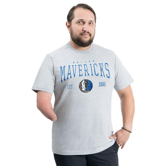 Men's G-III Sports by Carl Banks Gray Dallas Mavericks Adaptive Classic Team Spirit Short Sleeve T-Shirt
