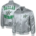 thumbnail image 1 of Men's G-III Sports by Carl Banks Gray Dallas Stars Adaptive Bold Logo Satin Full-Snap Varsity Jacket, 1 of 5