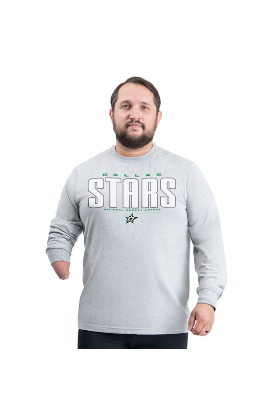 Men's G-III Sports by Carl Banks Gray Dallas Stars Adaptive Mesh Effect Long Sleeve T-Shirt