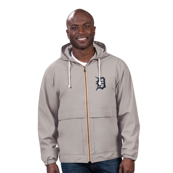 Men's G-III Sports by Carl Banks  Gray Detroit Tigers Full-Zip Rain Jacket