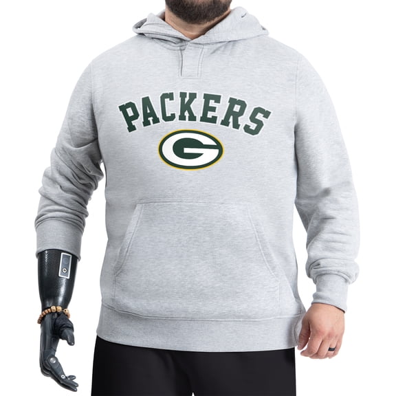 Men's G-III Sports by Carl Banks Gray Green Bay Packers Adaptive Fleece Hoodie