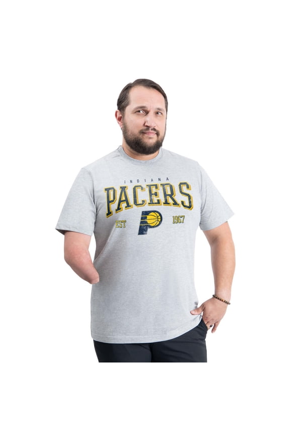 Men's G-III Sports by Carl Banks Gray Indiana Pacers Adaptive Classic Team Spirit Short Sleeve T-Shirt