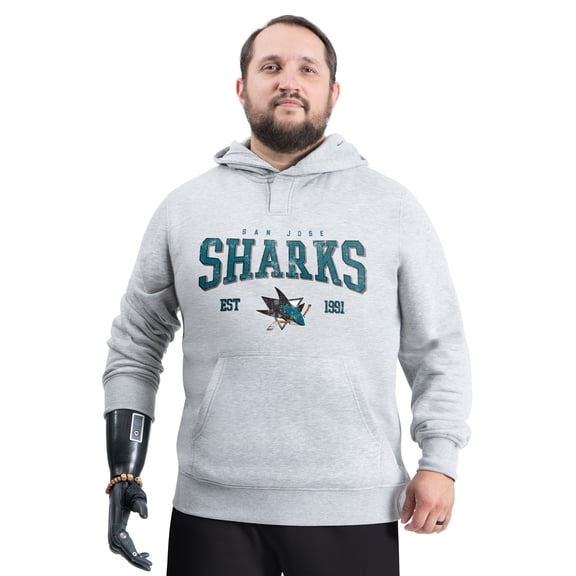 Men's G-III Sports by Carl Banks Gray San Jose Sharks Adaptive Classic Team Spirit Fleece Hoodie