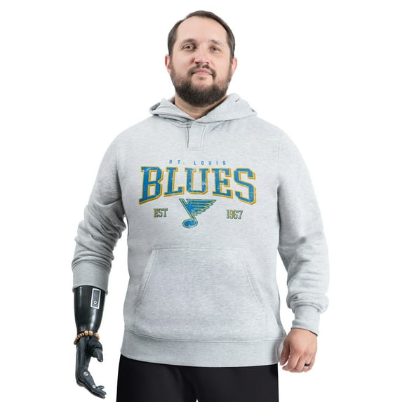 Men's G-III Sports by Carl Banks Gray St. Louis Blues Adaptive Classic Team Spirit Fleece Hoodie